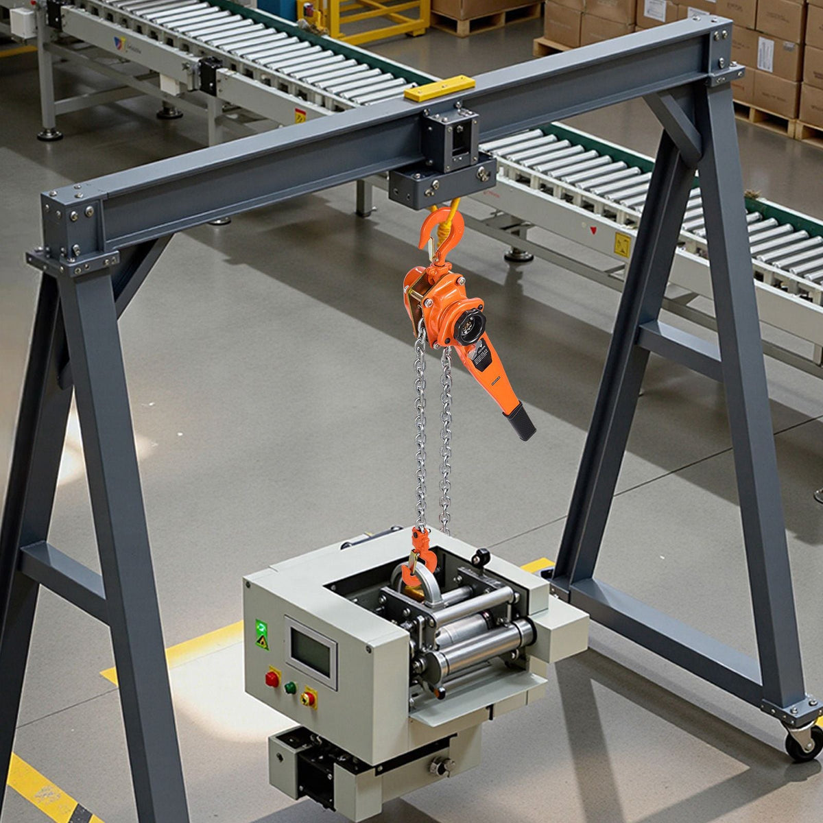 Manual Lever Chain Hoist, 3/4T 1650LBS Capacity Heavy Duty Come Along, 10FT Lift G80 Alloy Steel Chain With Dual Pawl Mechanical Brake,360°Rotating Hooks, for Warehouse Construction Garage