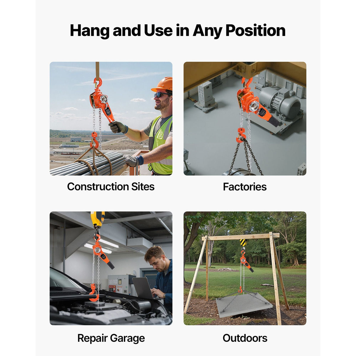Manual Lever Chain Hoist, 3/4T 1650LBS Capacity Heavy Duty Come Along, 20FT Lift G80 Alloy Steel Chain With Dual Pawl Mechanical Brake,360°Rotating Hooks, for Warehouse Construction Garage