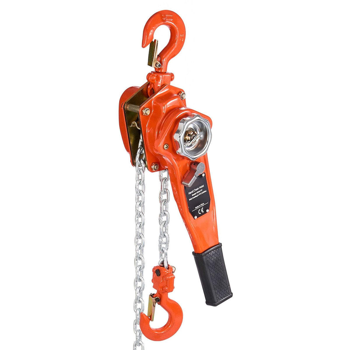 Manual Lever Chain Hoist, 3/4T 1650LBS Capacity Heavy Duty Come Along, 5FT Lift G80 Alloy Steel Chain With Dual Pawl Mechanical Brake,360°Rotating Hooks, for Warehouse Construction Garage