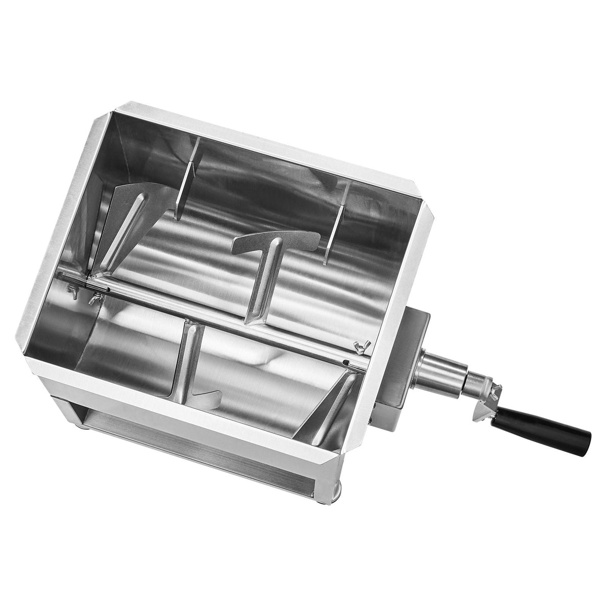 Manual Meat Mixer, 20L Fixed Tank Meat Processing Equipment(Mixing Max 30LBS for Meat), Stainless Steel Meat Mixer, Sausage Mixer Machine with Lid Handle Gear Reducer, Ground Beef Hand Mixer