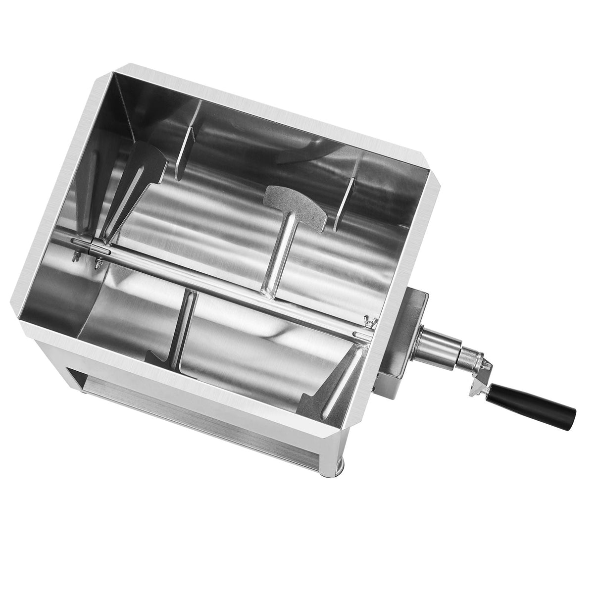 Manual Meat Mixer, 30L Fixed Tank Meat Processing Equipment(Mixing Max 60LBS for Meat), Stainless Steel Meat Mixer, Sausage Mixer Machine with Lid Handle Gear Reducer, Ground Beef Hand Mixer