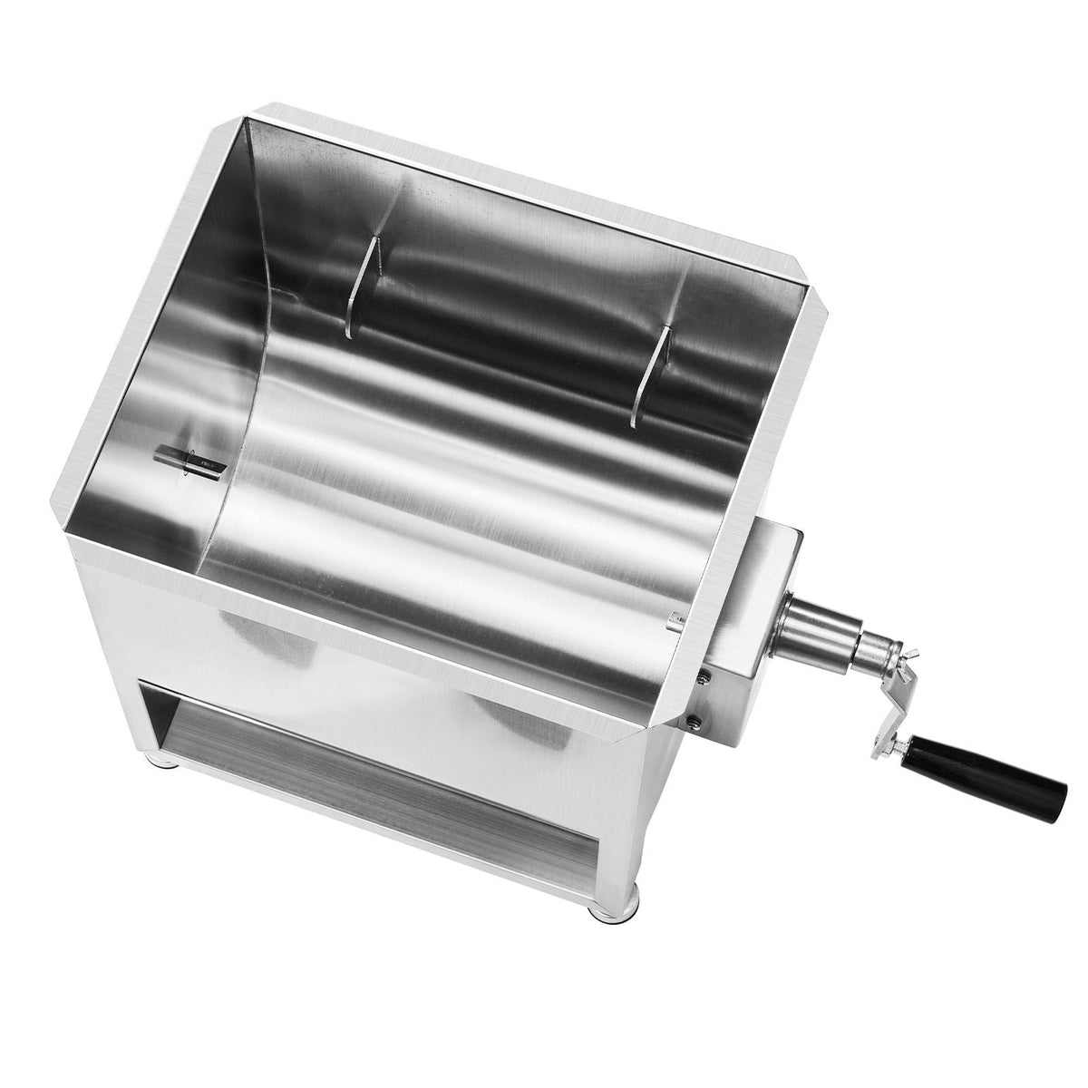 Manual Meat Mixer, 30L Fixed Tank Meat Processing Equipment(Mixing Max 60LBS for Meat), Stainless Steel Meat Mixer, Sausage Mixer Machine with Lid Handle Gear Reducer, Ground Beef Hand Mixer