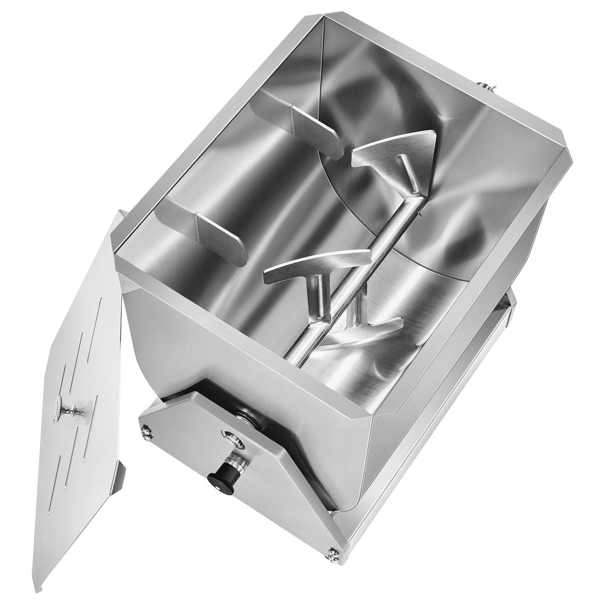 Manual Meat Mixer, 30L Tilt Tank Meat Processing Equipment(Mixing Max 30LBS for Meat), Stainless Steel Meat Mixer, Sausage Mixer Machine with Lid Handle Gear Reducer, Ground Beef Hand Mixer