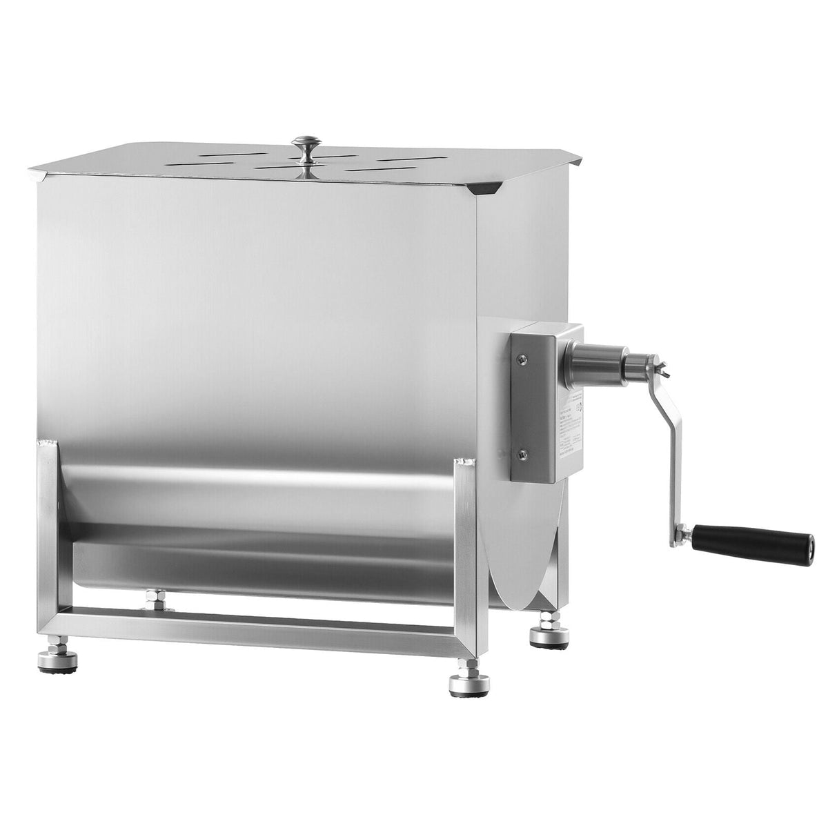 Manual Meat Mixer, 40L Fixed Tank Meat Processing Equipment(Mixing Max 80LBS for Meat), Stainless Steel Meat Mixer, Sausage Mixer Machine with Lid Handle Gear Reducer, Ground Beef Hand Mixer