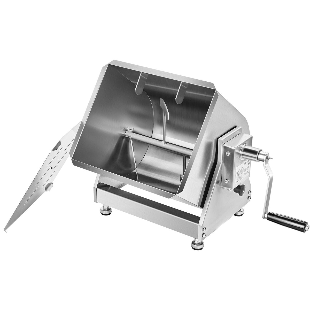 Manual Meat Mixer, 40L Tilt Tank Meat Processing Equipment(Mixing Max 40L for Meat), Stainless Steel Meat Mixer, Sausage Mixer Machine with Lid Handle Gear Reducer, Ground Beef Hand Mixer