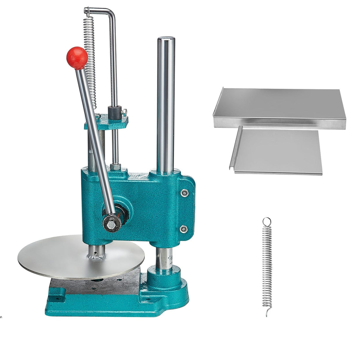 Manual Pizza Dough Press Machine, 9.5inch/24cm Household Pizza Pastry, Stainless Steel Pizza Presser, Commercial Chapati Sheet Pizza Crust Press Plate, Height Adjustable Pizza Forming Machine