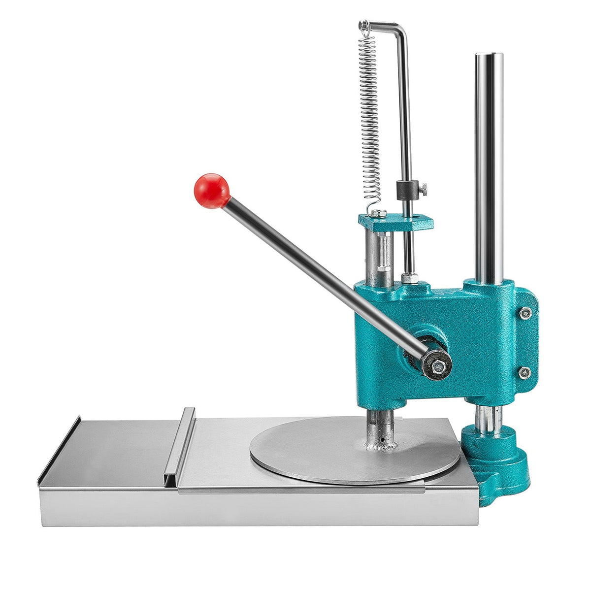 Manual Pizza Dough Press Machine, 9.5inch/24cm Household Pizza Pastry, Stainless Steel Pizza Presser, Commercial Chapati Sheet Pizza Crust Press Plate, Height Adjustable Pizza Forming Machine