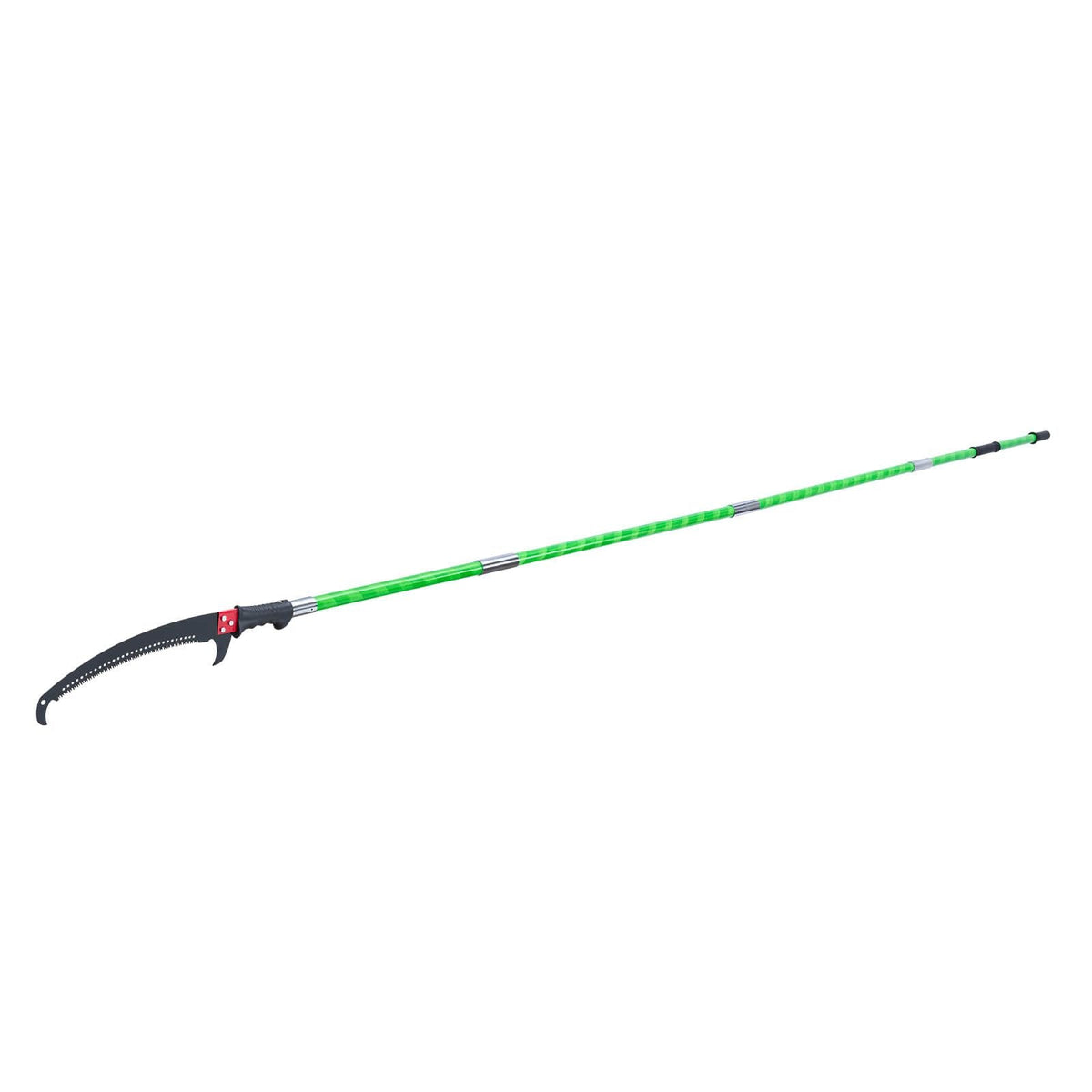 Manual Pole Saw, 3.87-27 ft Extendable Pole Tree Pruner, Sharp 65Mn Steel Blade, Lightweight Fiberglass Handle Pole, Double-Hook Saw for High Branch Trimming, Pruning Tool for Palms, Shrubs