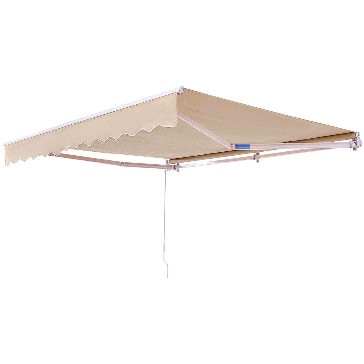 Manual Retractable Awning, 10 x 8 ft Outdoor Patio Awning Retractable Sun Shade, Water-Resistant Polyester Patio Door Window Awning Sunshade Shelter with Crank Handle for Backyard, Balcony