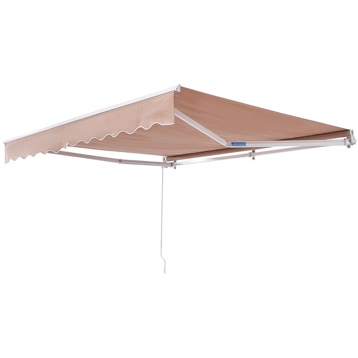 Manual Retractable Awning, 13 x 8 ft Outdoor Patio Awning Retractable Sun Shade, Water-Resistant Polyester Patio Door Window Awning Sunshade Shelter with Crank Handle for Backyard, Balcony
