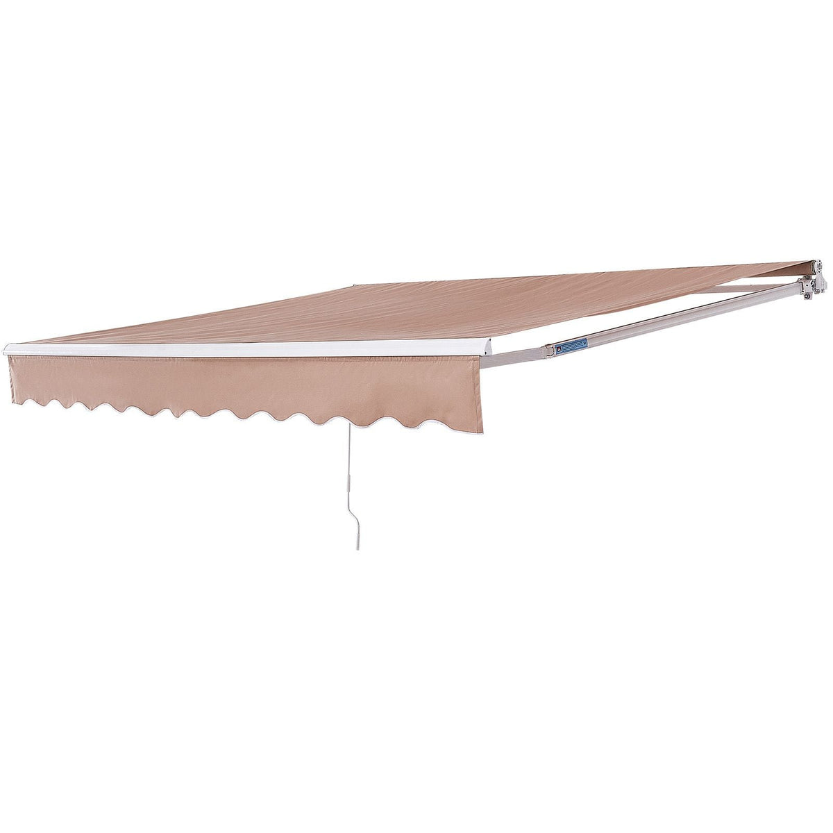 Manual Retractable Awning, 13 x 8 ft Outdoor Patio Awning Retractable Sun Shade, Water-Resistant Polyester Patio Door Window Awning Sunshade Shelter with Crank Handle for Backyard, Balcony