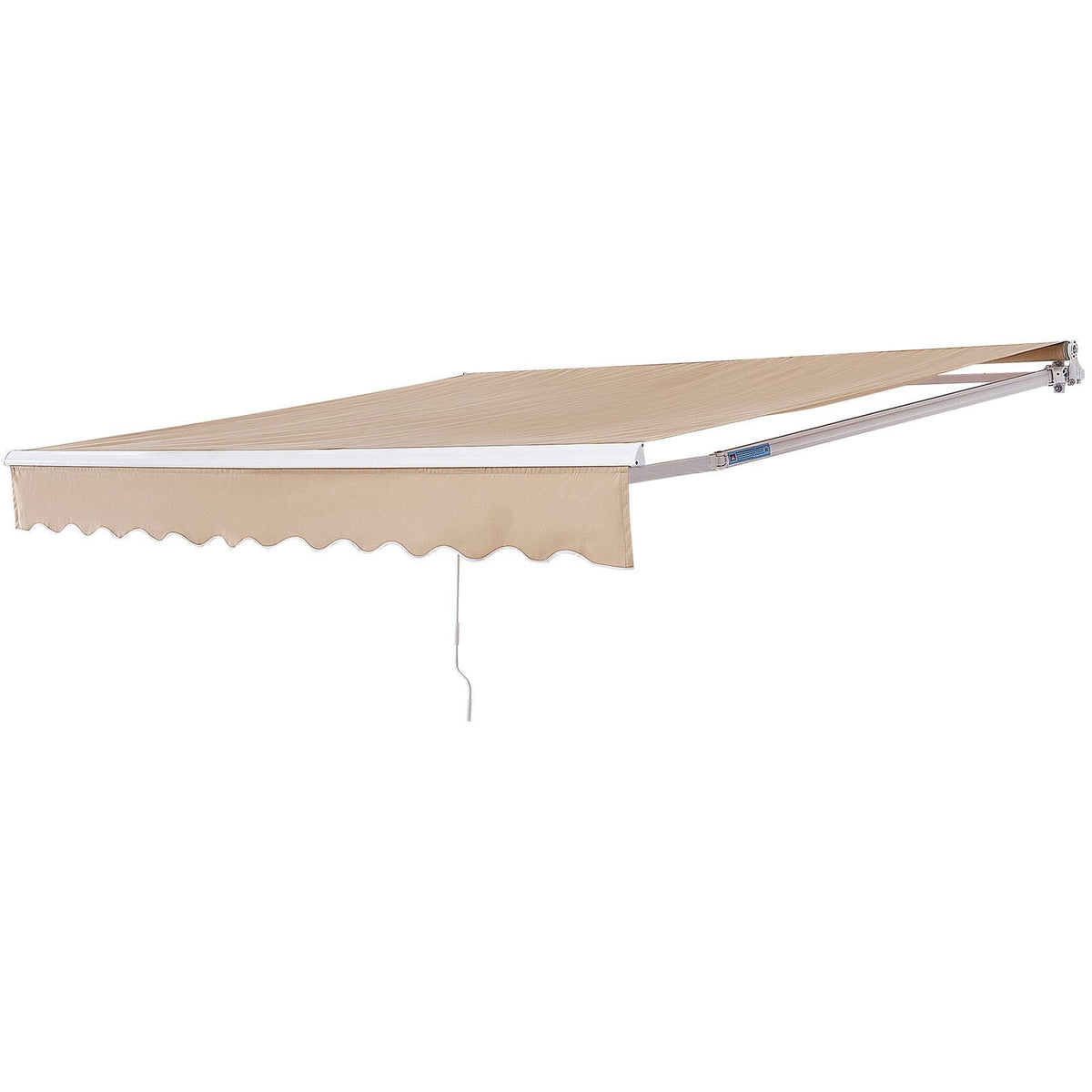 Manual Retractable Awning, 8 x 7 ft Outdoor Patio Awning Retractable Sun Shade, Water-Resistant Polyester Patio Door Window Awning Sunshade Shelter with Crank Handle for Backyard, Balcony