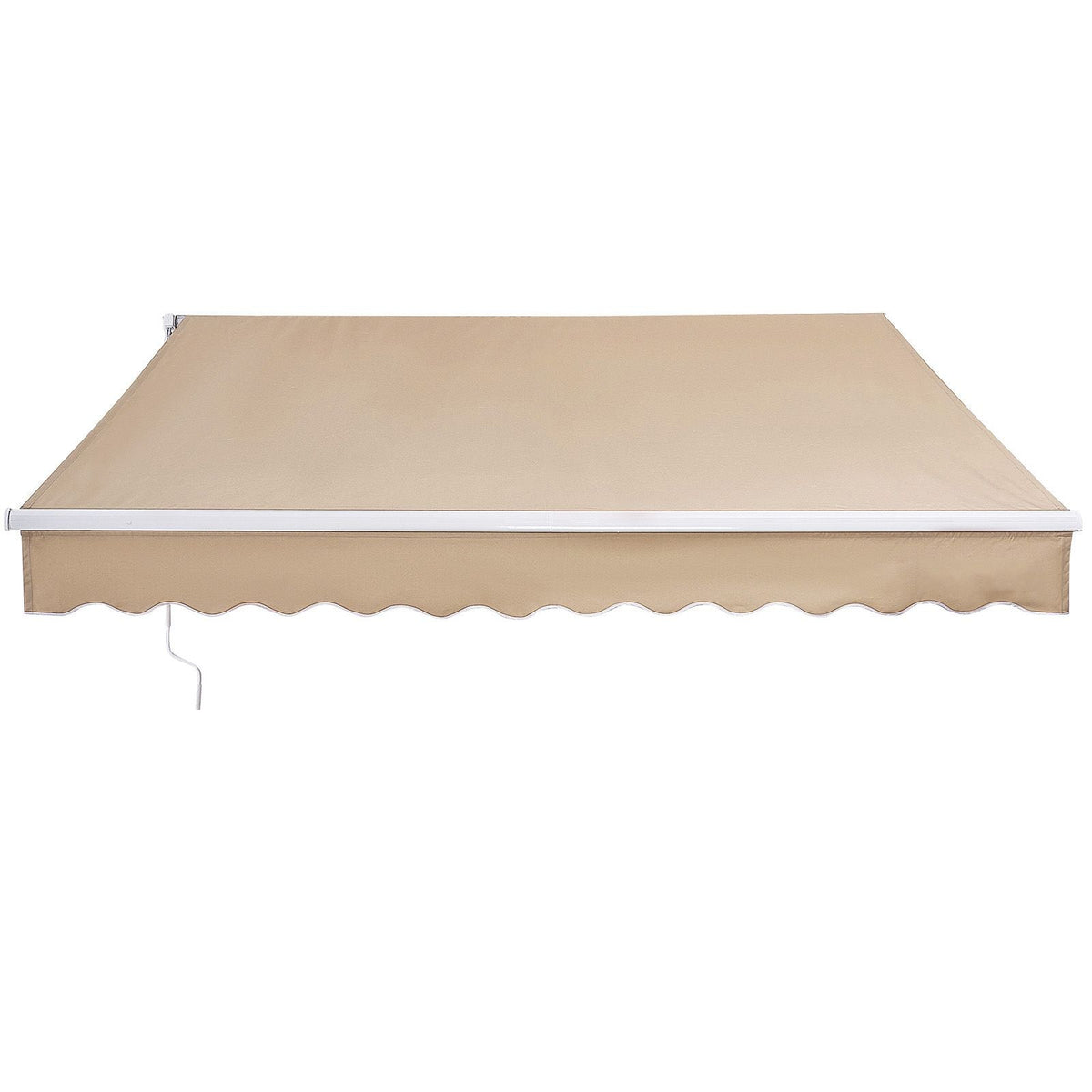 Manual Retractable Awning, 8 x 7 ft Outdoor Patio Awning Retractable Sun Shade, Water-Resistant Polyester Patio Door Window Awning Sunshade Shelter with Crank Handle for Backyard, Balcony