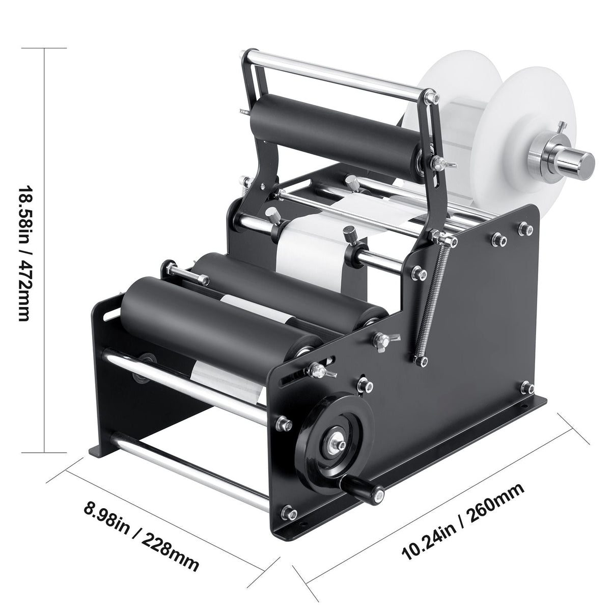 Manual Round Labeling Machine, 15-20pcs/min, Bottle Label Applicator for Round Bottles, Adjustable Manual Round Bottle Labeler Suitable for Bottle Diameter 0.78-4.72 inches (with Pressing Bar)