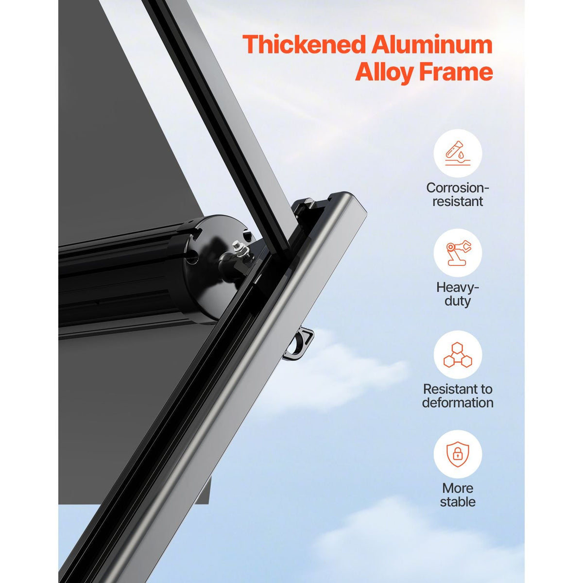 Manual RV Awning Complete Kit, 14' Retractable Awning with Aluminum Alloy Frame, Outdoor Trailer Awning, Fit for Most RVs(Black Fade)