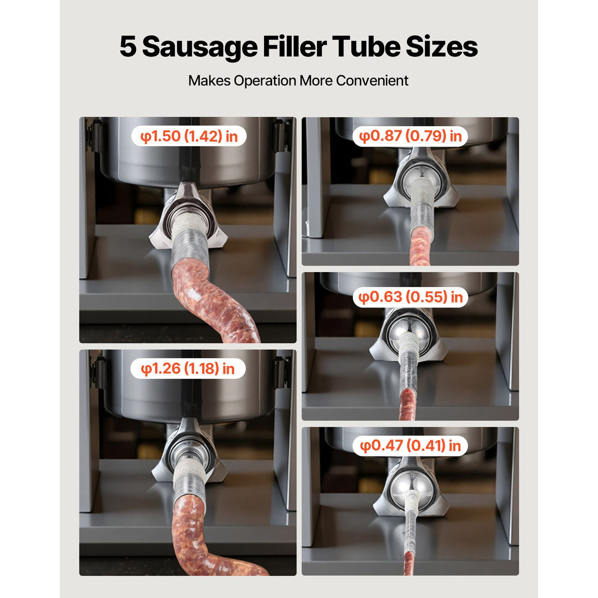 Manual Sausage Stuffer, 11 LBS / 5 L Vertical Meat Stuffer, Dual-Speed Sausage Casing Meat Filling Machine, Stainless Steel Heavy Duty Filler with 5 Stuffing Tubes, for Commercial & Home Use