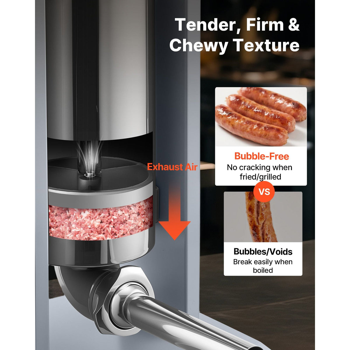Manual Sausage Stuffer, 11 LBS / 5 L Vertical Meat Stuffer, Heavy Duty Sausage Casing Meat Stuffing Machine, Dual-Speed Stainless Steel Filler with 5 Filling Tubes, for Commercial and Home Use