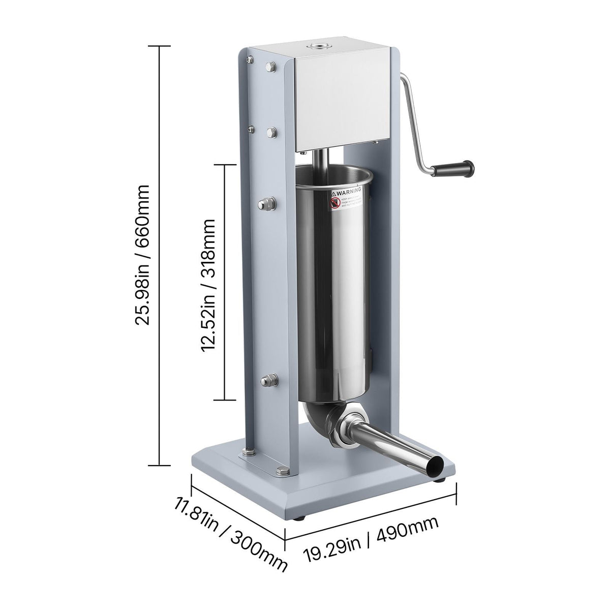 Manual Sausage Stuffer, 11 LBS / 5 L Vertical Meat Stuffer, Heavy Duty Sausage Casing Meat Stuffing Machine, Dual-Speed Stainless Steel Filler with 5 Filling Tubes, for Commercial and Home Use