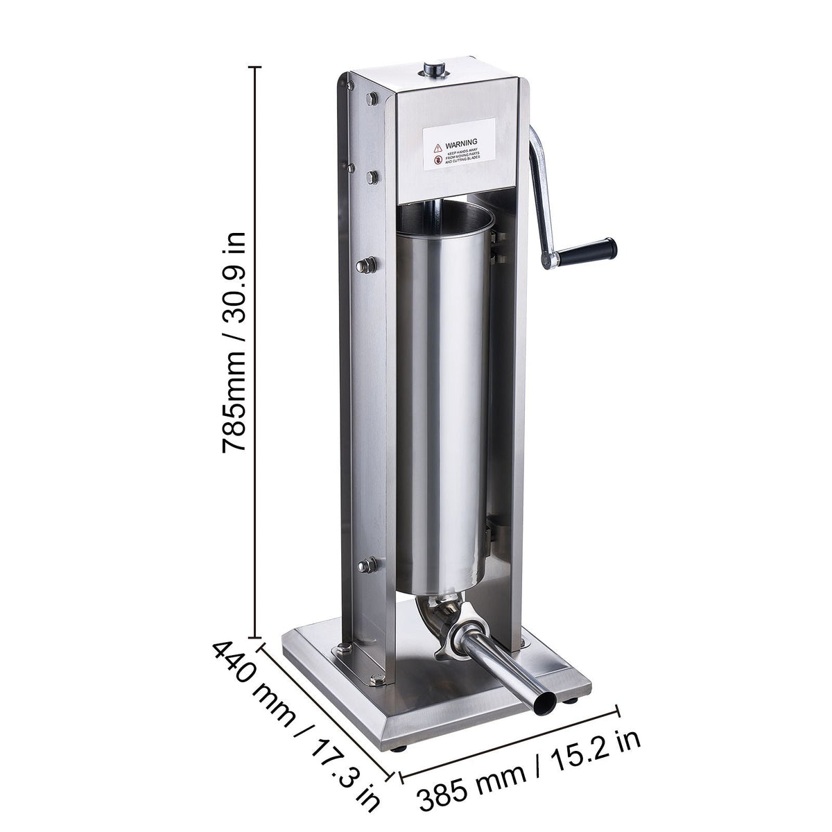 Manual Sausage Stuffer, 7 L / 15 LBS Vertical Sausage Machine, Dual-Speed Meat Stuffer, Made of Food-Grade 304 Stainless Steel, Includes 5 Stuffing Tubes, for Home Kitchen Restaurant Commercial