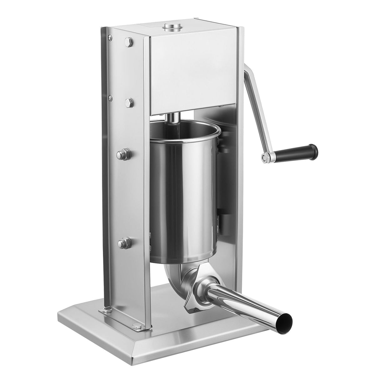 Manual Sausage Stuffer, 7 LBS / 3 L Vertical Meat Stuffer, Heavy Duty Sausage Casing Meat Stuffing Machine, Dual-Speed Stainless Steel Filler with 5 Filling Tubes, for Commercial and Home Use