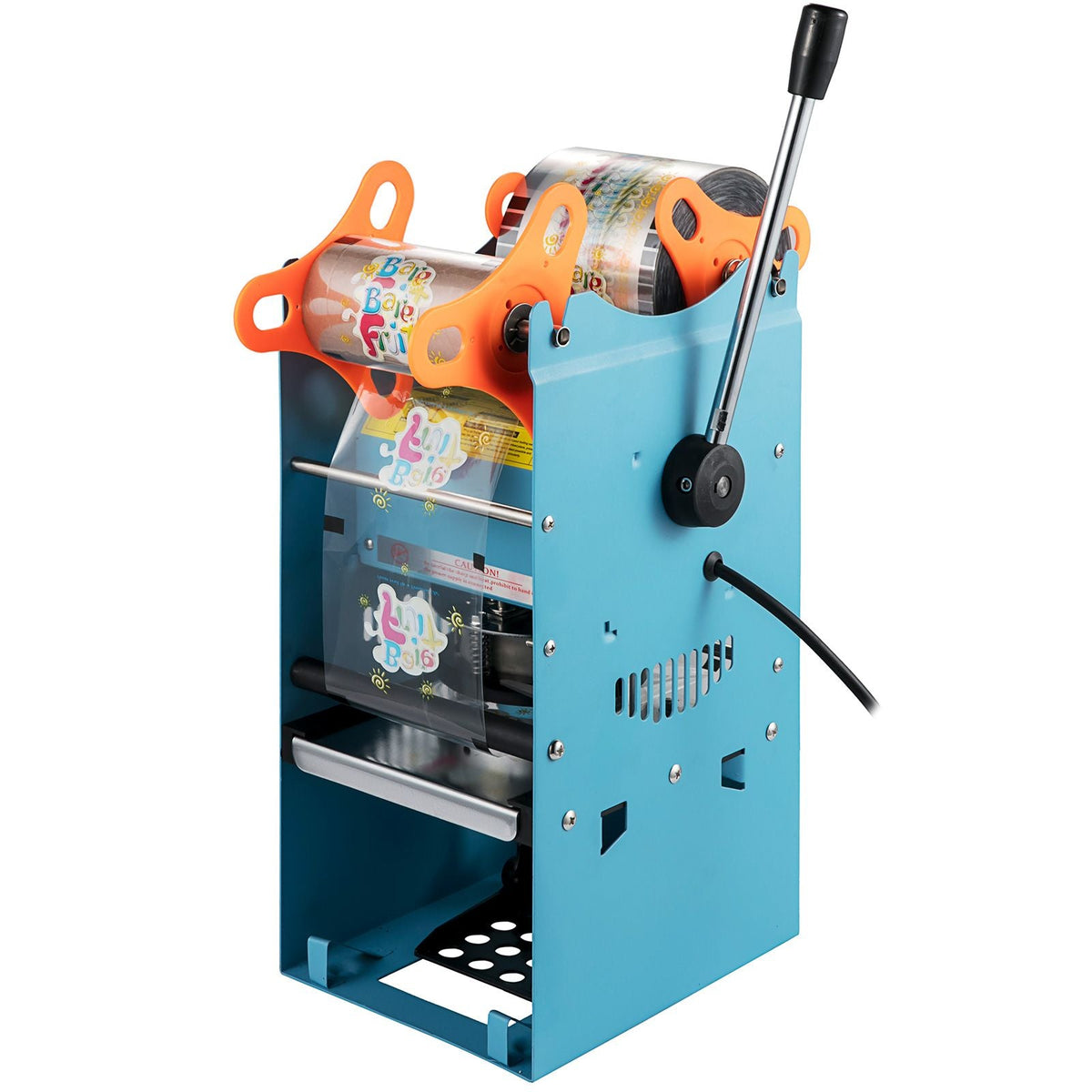 Manual Tea Cup Sealer Machine, 300-500 Cup/h Manual Boba Tea Sealer Machine, Blue Boba Tea Sealing Machine, 90/95mm Cup Diameter Cup Sealing Machine with Heating Technology for Bubble Milk Tea