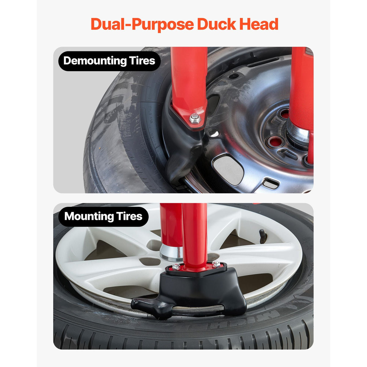 Manual Tire Changer Duck Head Kit with Silver Cone, Fit for 16"-21" Wheels, Heavy Duty Manual Tire Changer Duck Head Adapter Kit, Mounting and Demounting Tool for Most Cars, SUVs, Trucks, ATVs