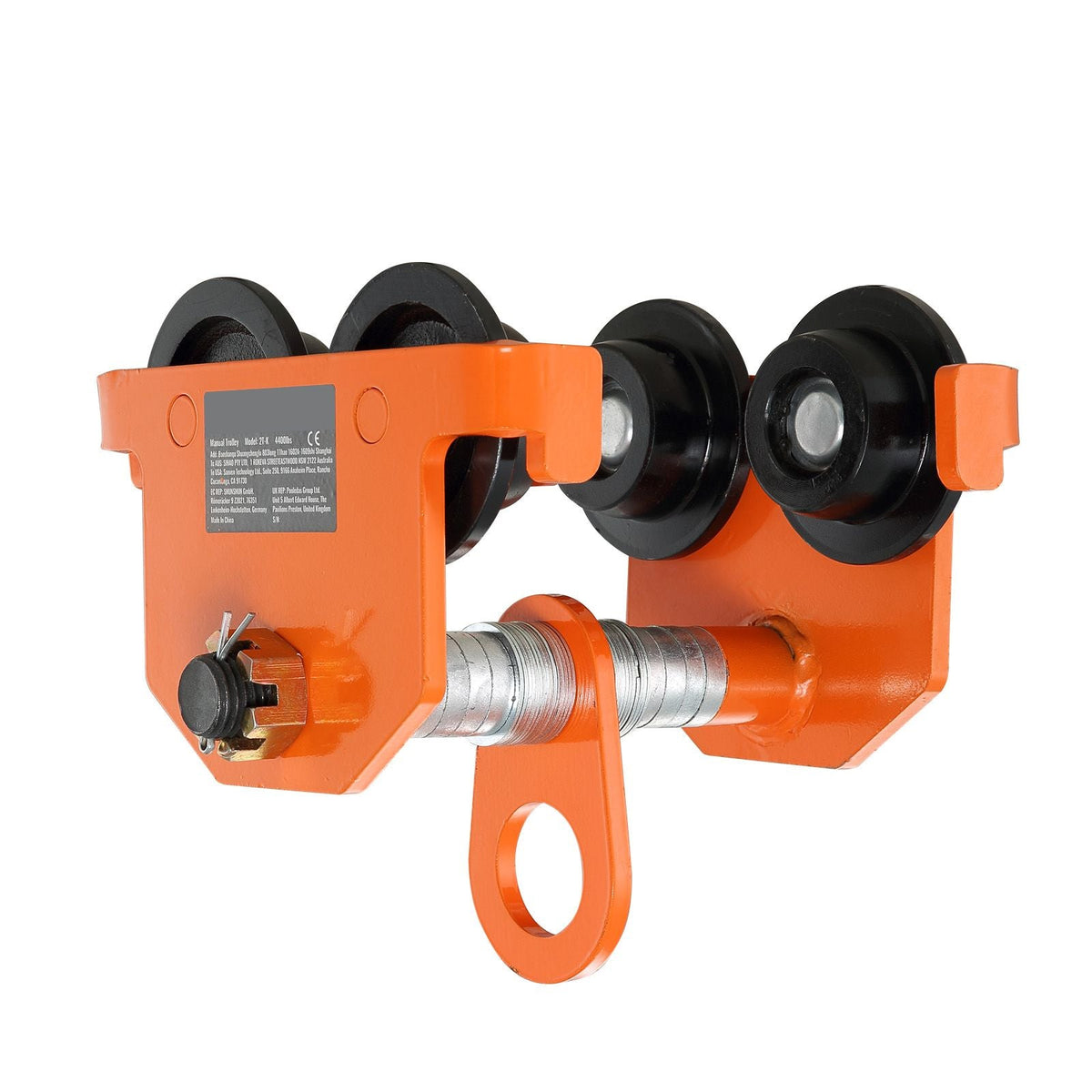Manual Trolley, 6600 lbs/3 Ton Load Capacity, Push Beam Trolley with Dual Wheels, Adjustable for I-Beam Flange Width 2.5" to 8", Heavy Duty Alloy Steel Garage Hoist for Straight Curved I Beam