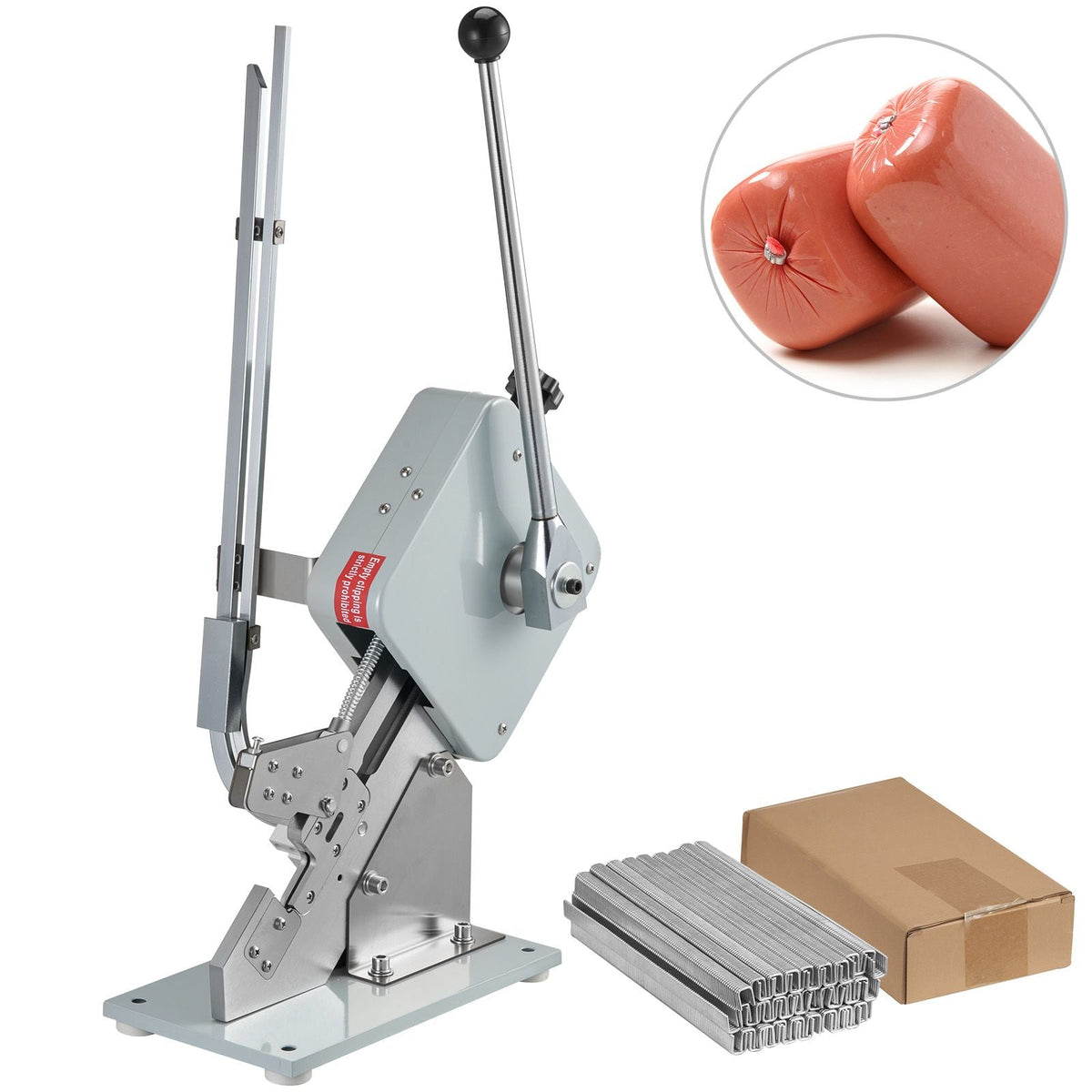 Manual U-shape Sausage Clipper Clipping Machine Food Clipping Maker for Sausage Packing Sealing with 1 Box of Buckles 5000pcs