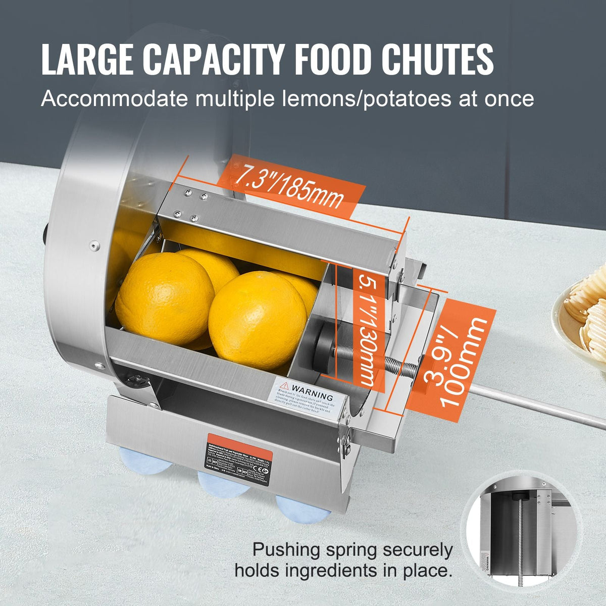 Manual Vegetable Fruit Slicer, 0-0.5"/0-12mm Thickness Adjustable Commercial Slicer Machine, Stainless Steel Food Cutter Slicing Machine with 2 Spare Blades, for Potato, Cucumber, Lemon, Tomato