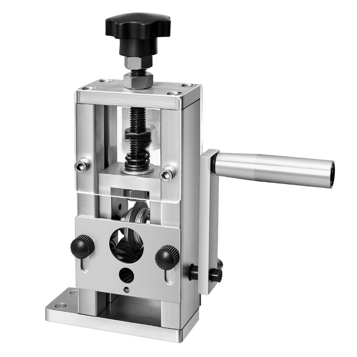 Manual Wire Stripping Machine, 0.06-1 in, Copper Stripper with Hand Crank or Drill Powered, 64Mn Quenched Blades, 45# Steel Rollers, Aluminum Alloy Frame Wire Peeler, for Scrap Copper Recycling