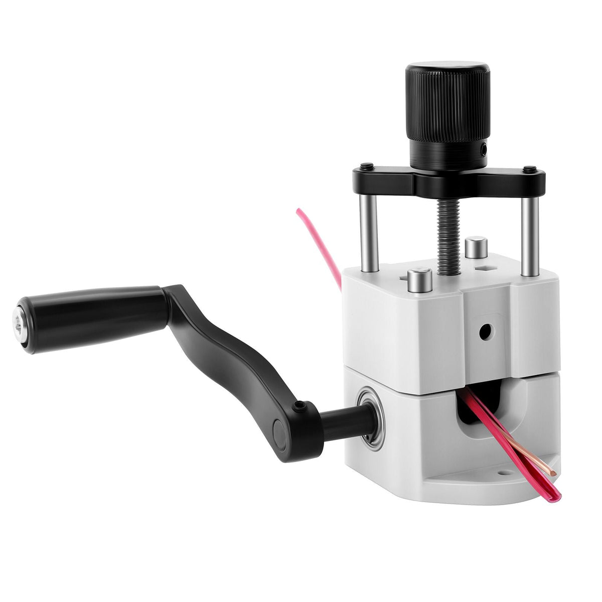 Manual Wire Stripping Machine, 0.06-1 in, Portable Copper Stripper with Hand Crank or Drill Powered, 64Mn Quenched Blades, 45# Steel Rollers, ABS & PC Wire Peeler, for Scrap Copper Recycling