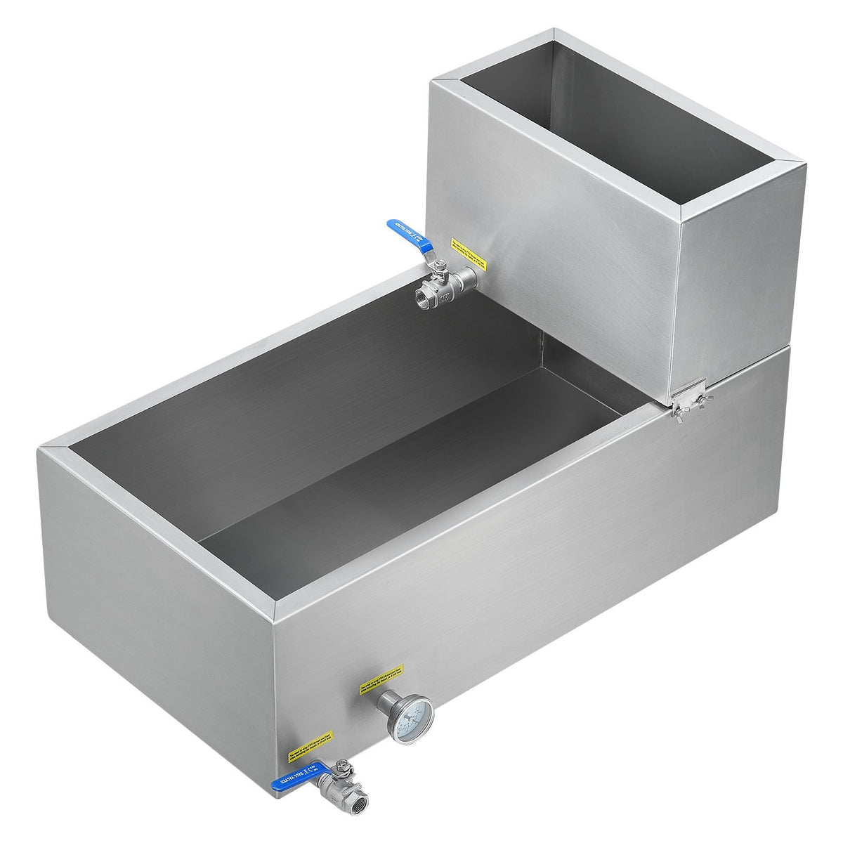 Maple Syrup Evaporator Pan, 19.6 Gallon, 285 Cups of 8.8oz Maple Syrup, Flat Evaporator Pan with Thermometer, 2 Valves and 3 Heating Methods, 304 Stainless Steel Maple Syrup Pan for Home