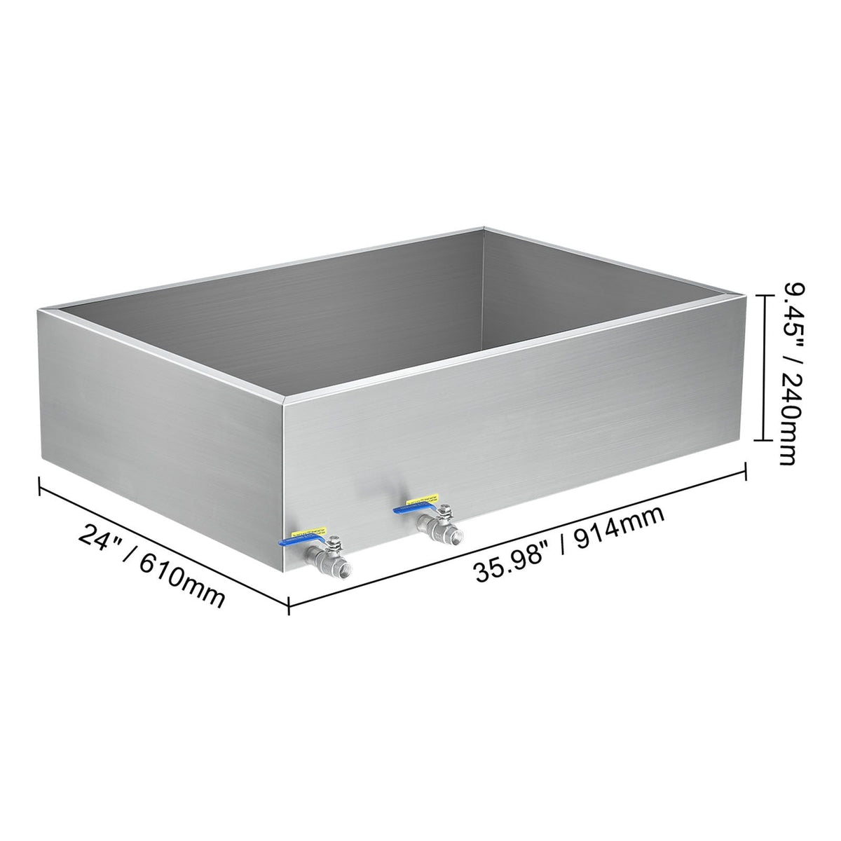 Maple Syrup Evaporator Pan, 35 Gallon, 509 Cups of 8.8oz Maple Syrup, Flat Evaporator Pan with 2 Valves and 3 Heating Methods, 304 Stainless Steel Maple Syrup Pan for Home, Outdoor