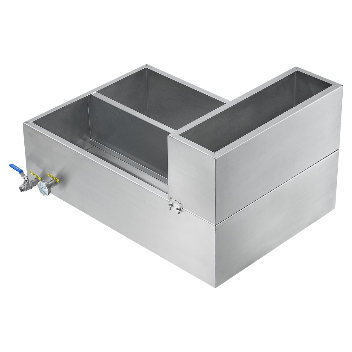 Maple Syrup Evaporator Pan, 35 Gallon, 509 Cups of 8.8oz Maple Syrup, Flat Evaporator Pan with Thermometer, 2 Valves and 3 Heating Methods, 304 Stainless Steel Maple Syrup Pan for Home, Outdoor