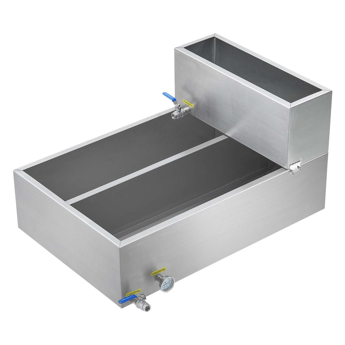 Maple Syrup Evaporator Pan, 35 Gallon, 509 Cups of 8.8oz Maple Syrup, Flat Evaporator Pan with Thermometer, 2 Valves and 3 Heating Methods, Stainless Steel Maple Syrup Pan for Home, Outdoor