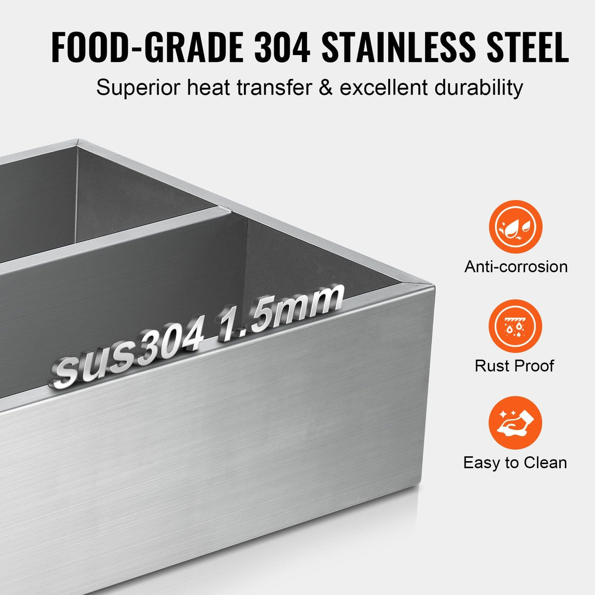 Maple Syrup Evaporator Pan, 47 Gallon, 683 Cups of 8.8oz Maple Syrup, Flat Evaporator Pan with Thermometer, 1 Valve and 3 Heating Methods, 304 Stainless Steel Maple Syrup Pan for Home, Outdoor