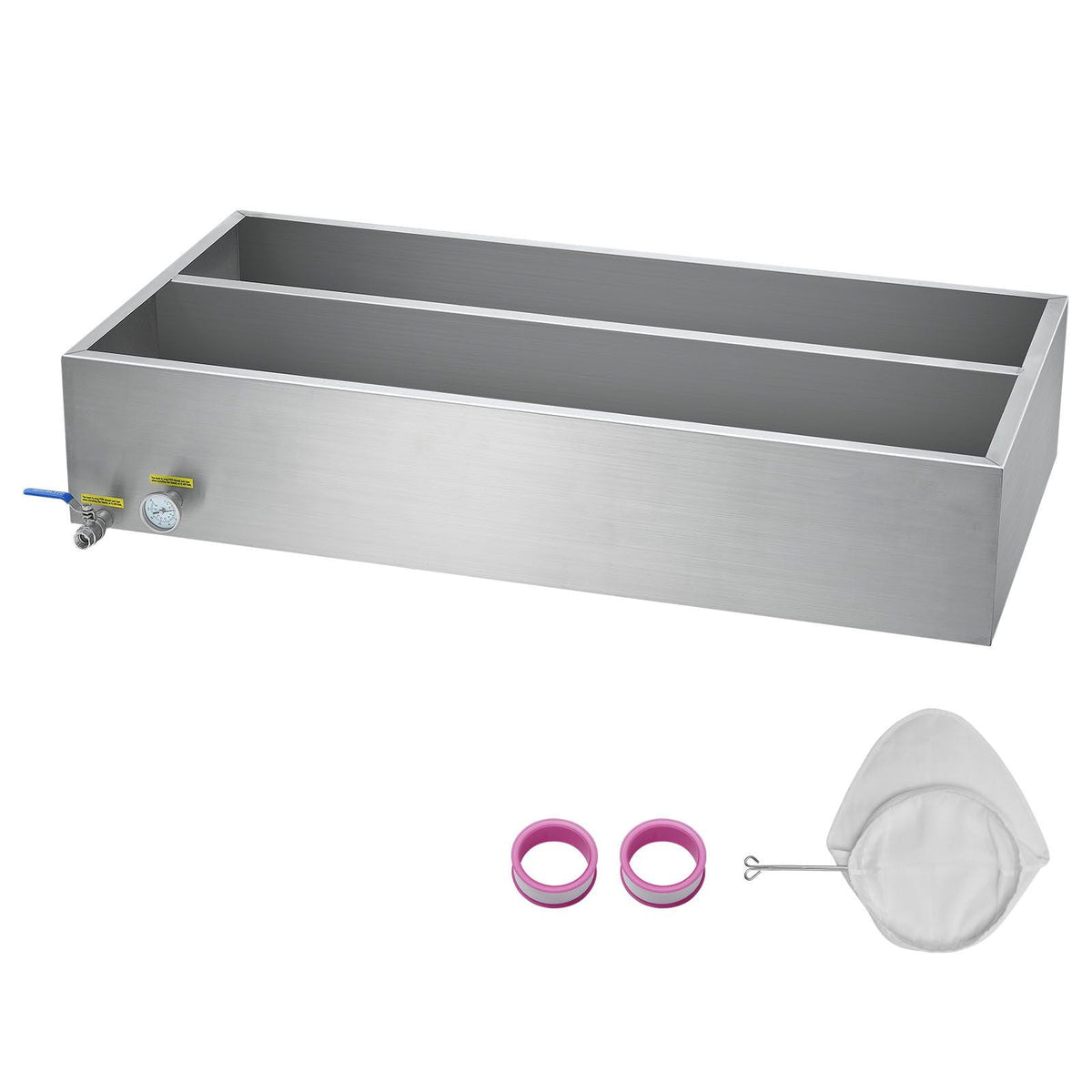 Maple Syrup Evaporator Pan, 47 Gallon, 683 Cups of 8.8oz Maple Syrup, Flat Evaporator Pan with Thermometer, 1 Valve and 3 Heating Methods, 304 Stainless Steel Maple Syrup Pan for Home, Outdoor