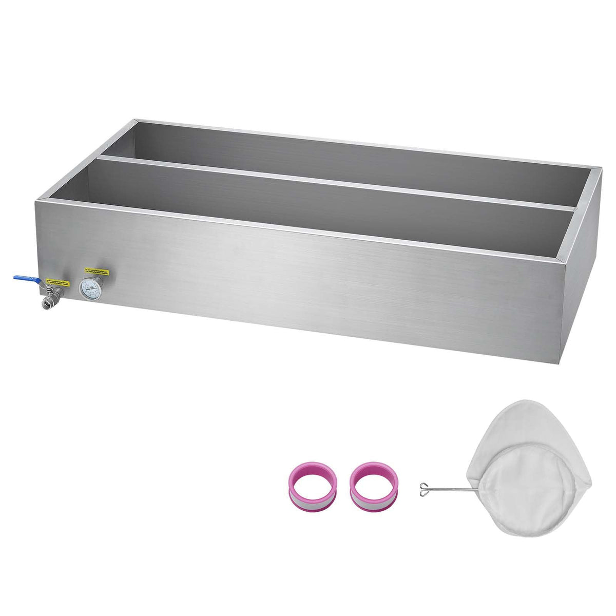Maple Syrup Evaporator Pan, 47 Gallon, 683 Cups of 8.8oz Maple Syrup, Flat Evaporator Pan with Thermometer, 1 Valve and 3 Heating Methods, Stainless Steel Maple Syrup Pan for Home, Outdoor