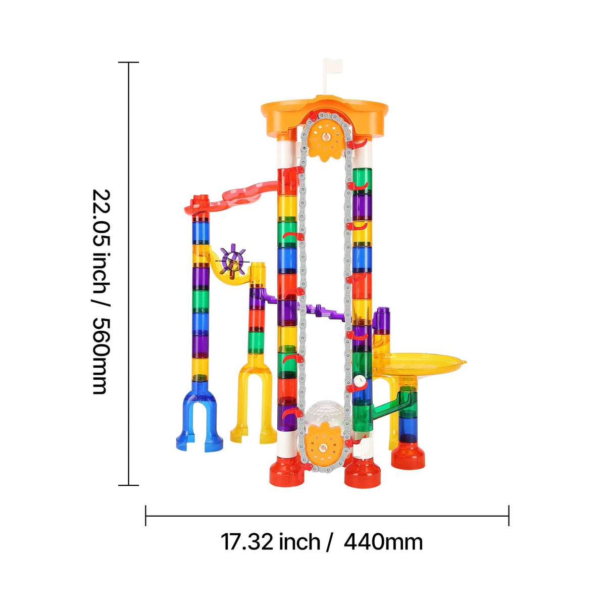 Marble Run Set, 153 PCS with Motorized Elevator, with 30 Plastic Marbles, Marble Maze Building Block Brain Game, Educational Learning Race Track STEM Toys, for Kids, Boys, Girls Ages 3 + Years