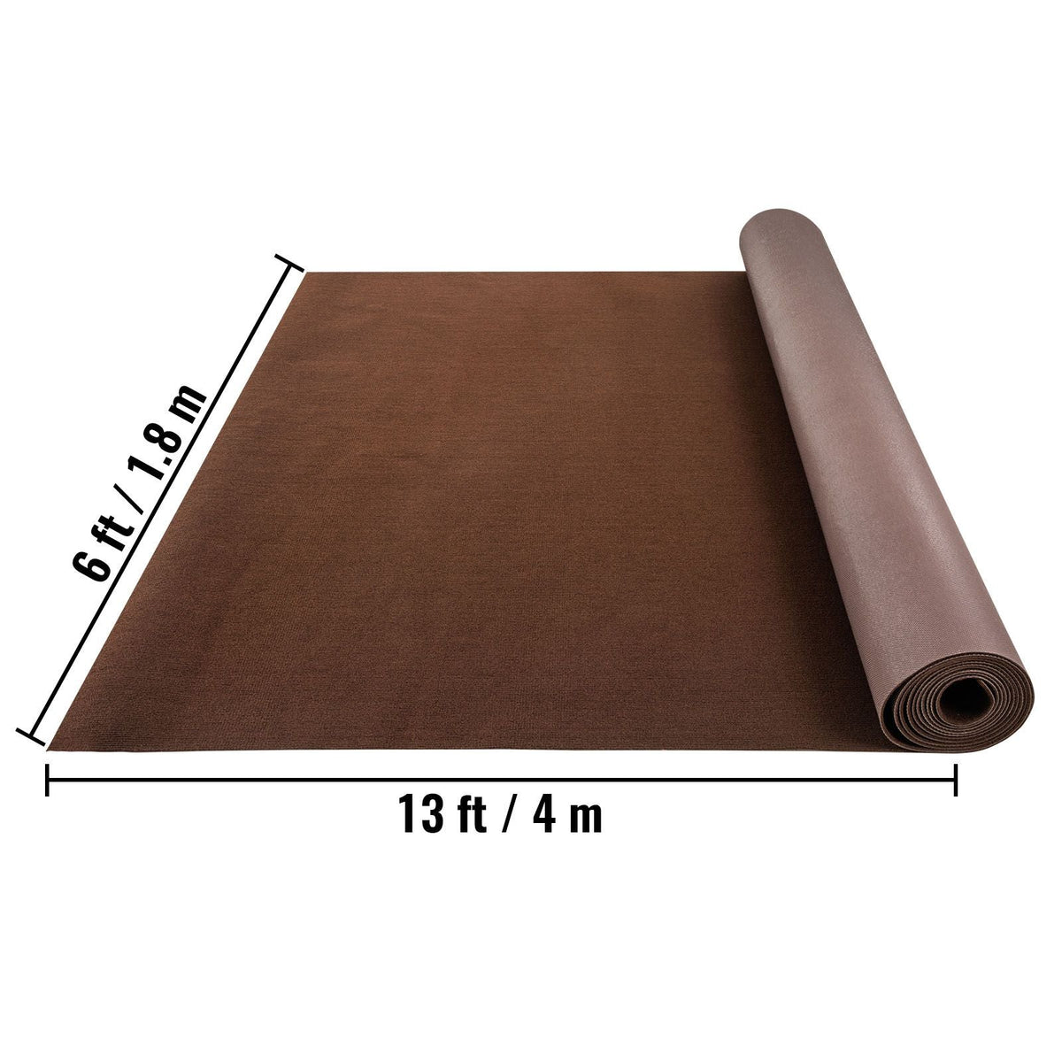Marine Carpet, 6 x 13 ft Boat Carpeting, Deep Brown Marine Grade Boat Carpet, Indoor/Outdoor Marine Carpeting with Water-Proof TPR Backing, Water-Proof Carpet Roll for Home, Patio, Porch, Deck