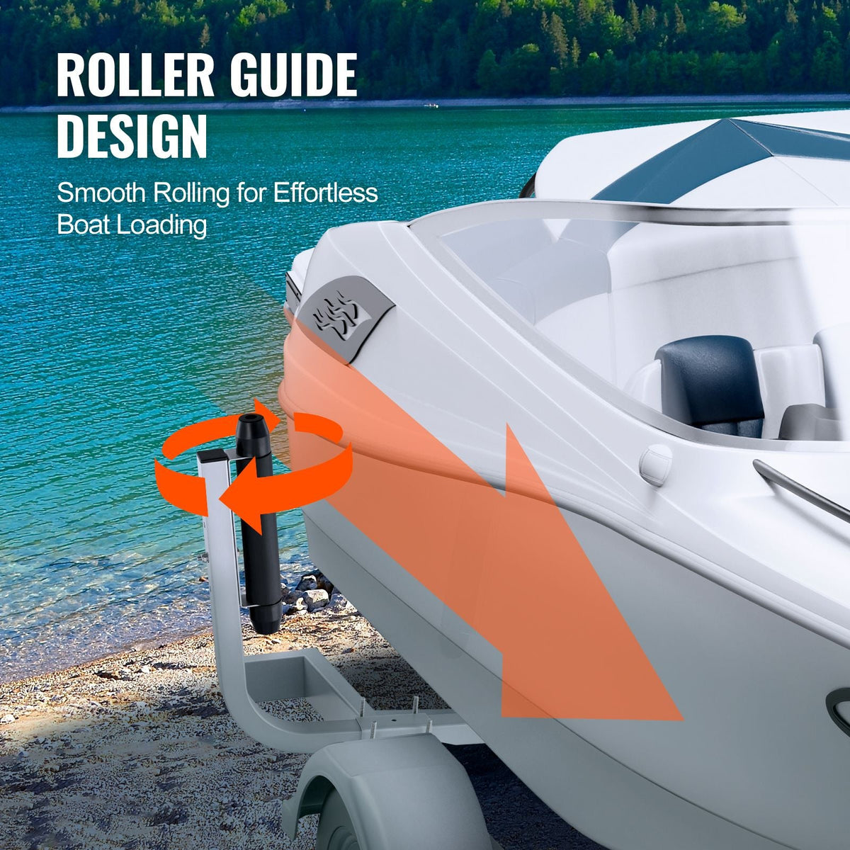 Marine Trailer Guide Set, 20.5' Flexibly Adjustable Poles, Pair of Steel Anti-Rust Guides, Durable Roller Support for Ski, Fishing, or Sailboat Trailers 2024