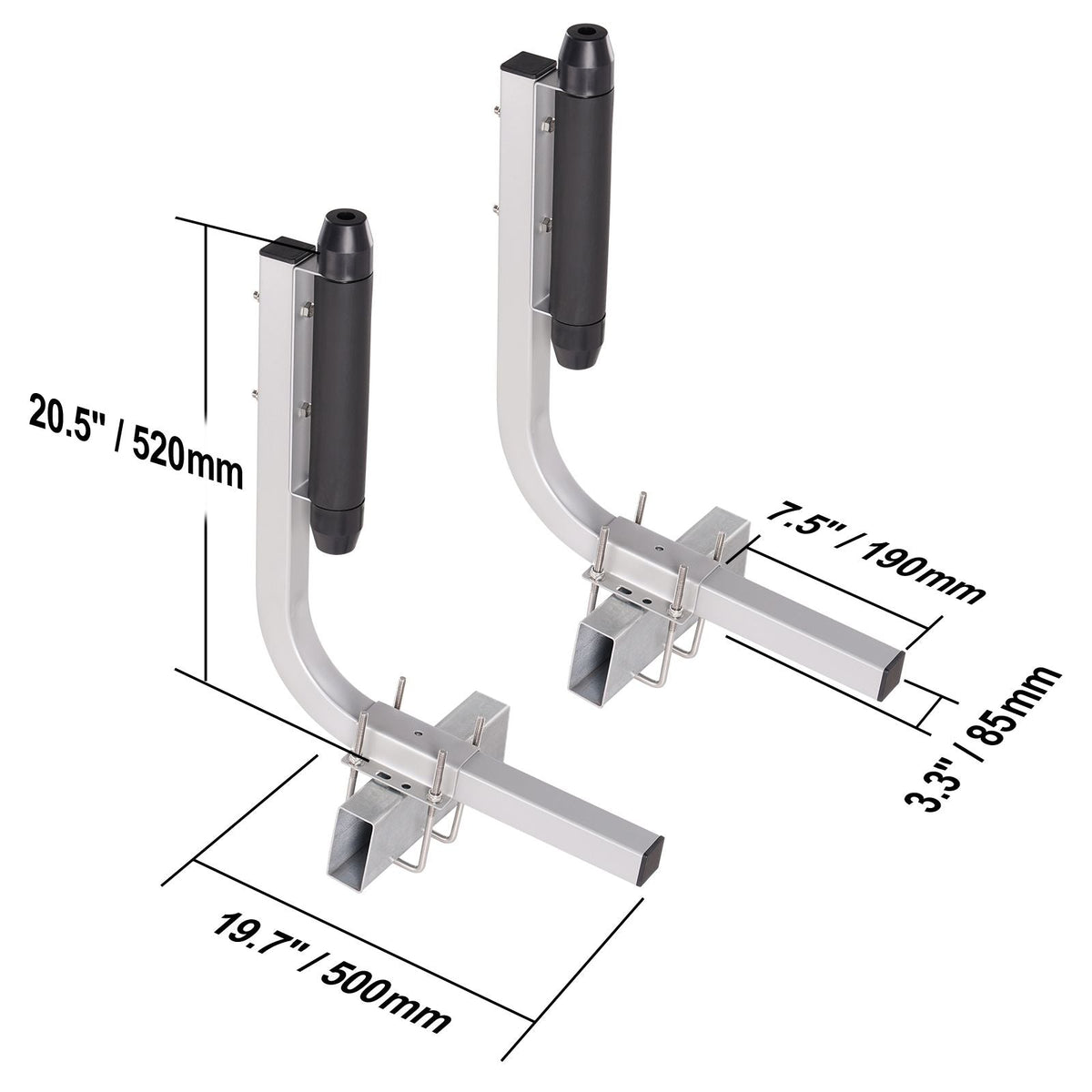 Marine Trailer Guide Set, 20.5' Flexibly Adjustable Poles, Pair of Steel Anti-Rust Guides, Durable Roller Support for Ski, Fishing, or Sailboat Trailers 2024