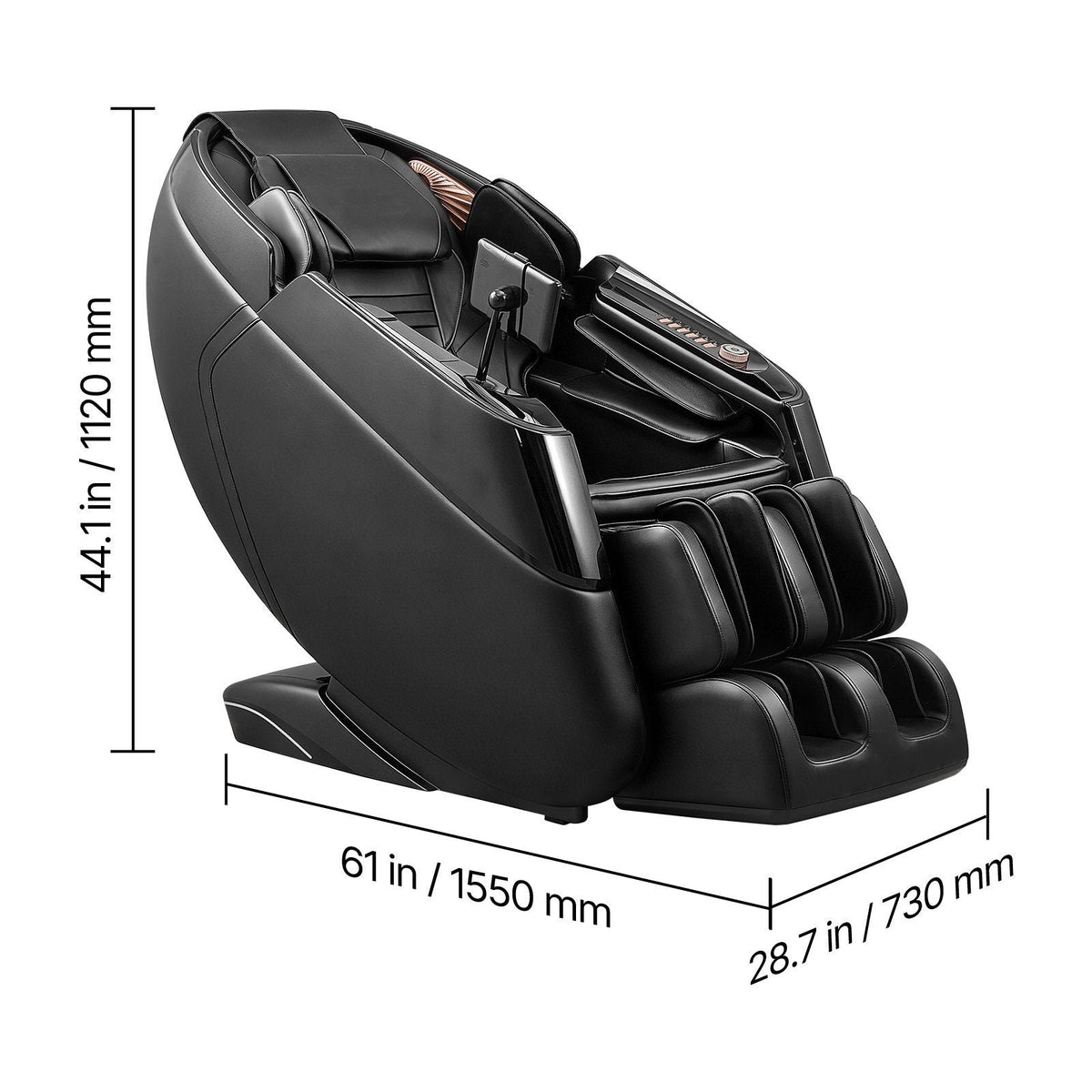 Massage Chair, 4D Zero-Gravity Full Body Massage Chair with Extendable Footrest, Automatic Modes, Airbags, Waist & Leg Heating, Bluetooth Speaker, Touchscreen Control, for Home and Office Use