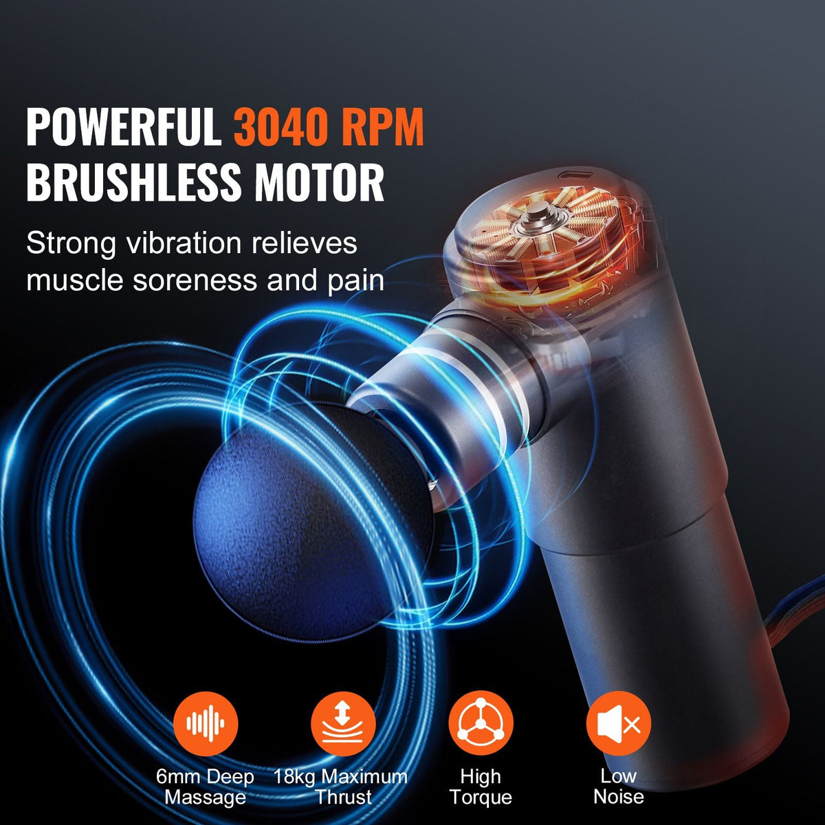 Massage Gun Deep Tissue, Percussion Mini Muscle Massage Gun for Athletes - with 4 Speed Levels & 4 Massage Heads, 12V 2500mAh Batteries, Handheld Massage Gun for Pain Relief, Muscle Relaxation