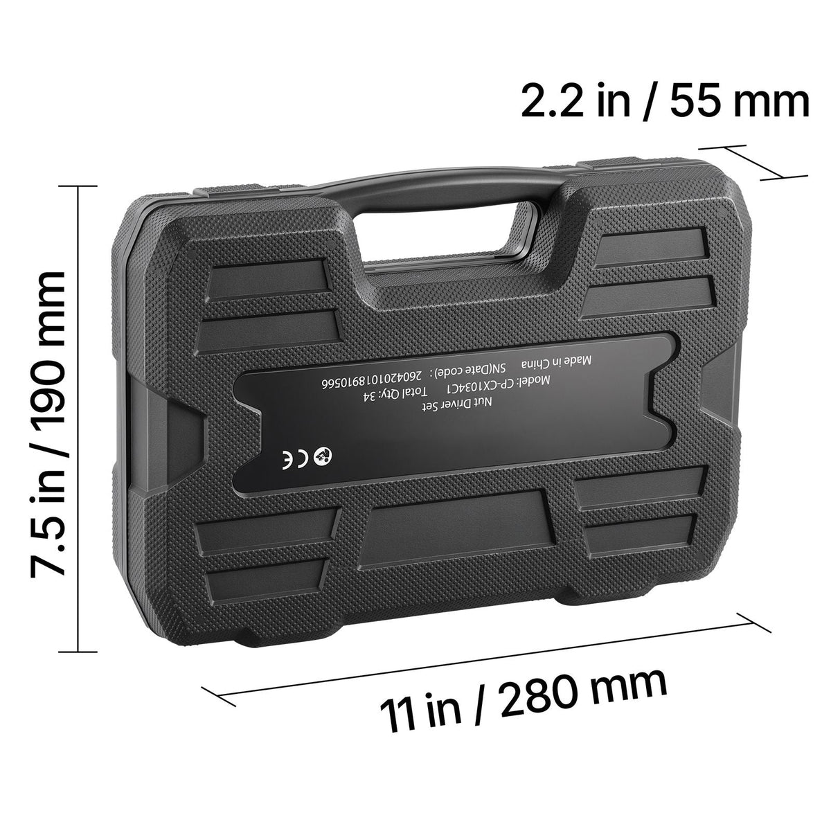 Master Magnetic Impact Nut Driver Set 34-Piece, Metric & SAE Sizes, with Nut Setter, Quick Release Extension, Wing Nut Driver, Storage Box, Versatile for Automotive, Machinery, and DIY Tasks