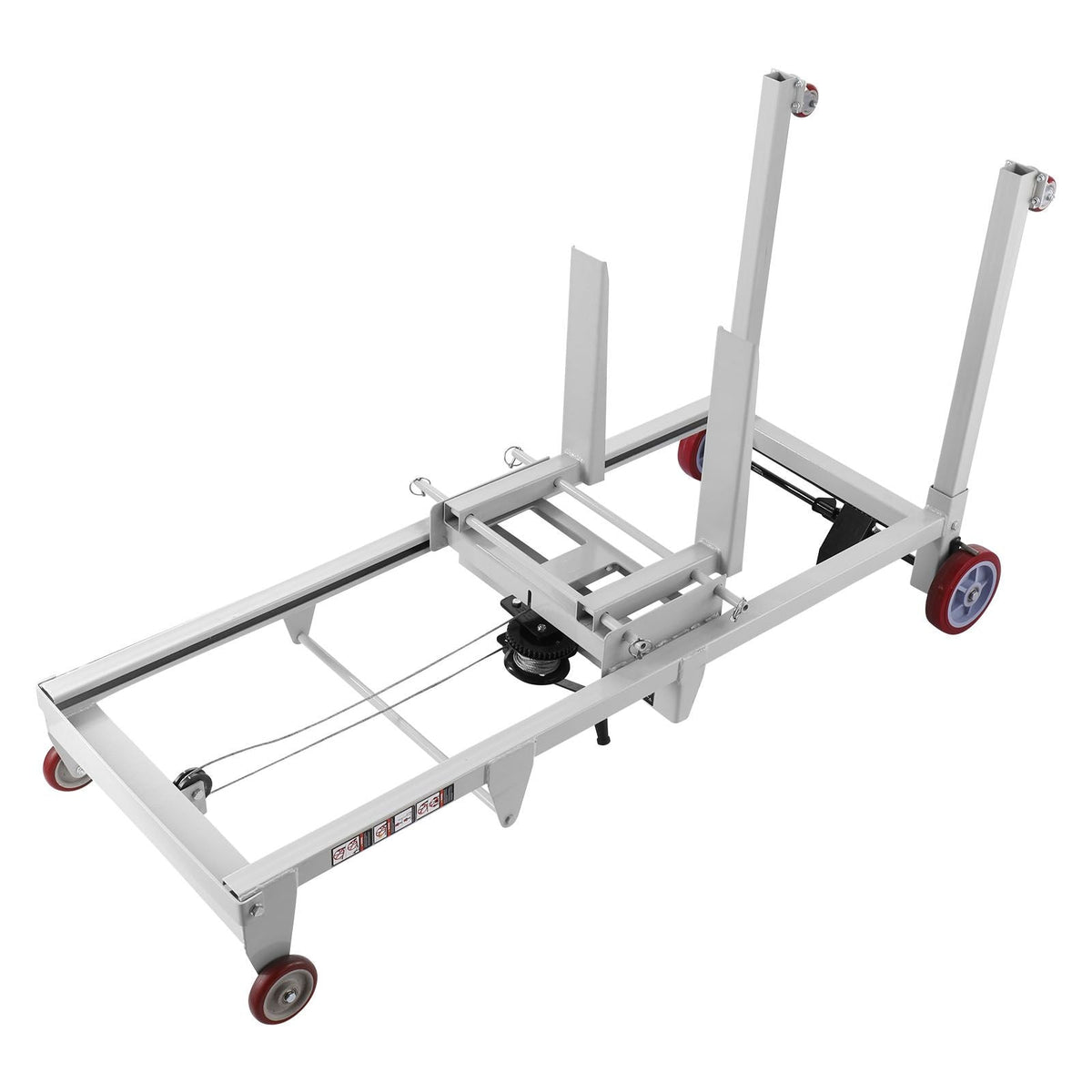 Material Lift Winch Stacker, 551 lbs Capacity Pallet Truck Dolly, 70 in Max Lifting Height Manual Winch Stacker, Multifunctional Manual Pallet Truck Stacker with Wheels and Adjustable Fork