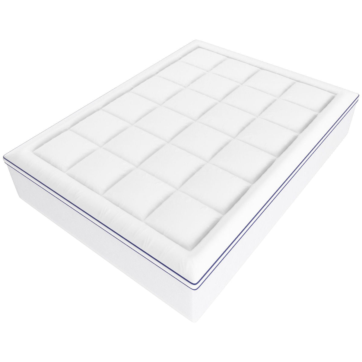 Mattress Topper, Queen Size, 1" Thickness, Fiber Fill Pad with Detachable and Washable Layer, Comfortable Supportive, Cooling, Breathable, with Detachable Bedside Pocket for Holding Small Items