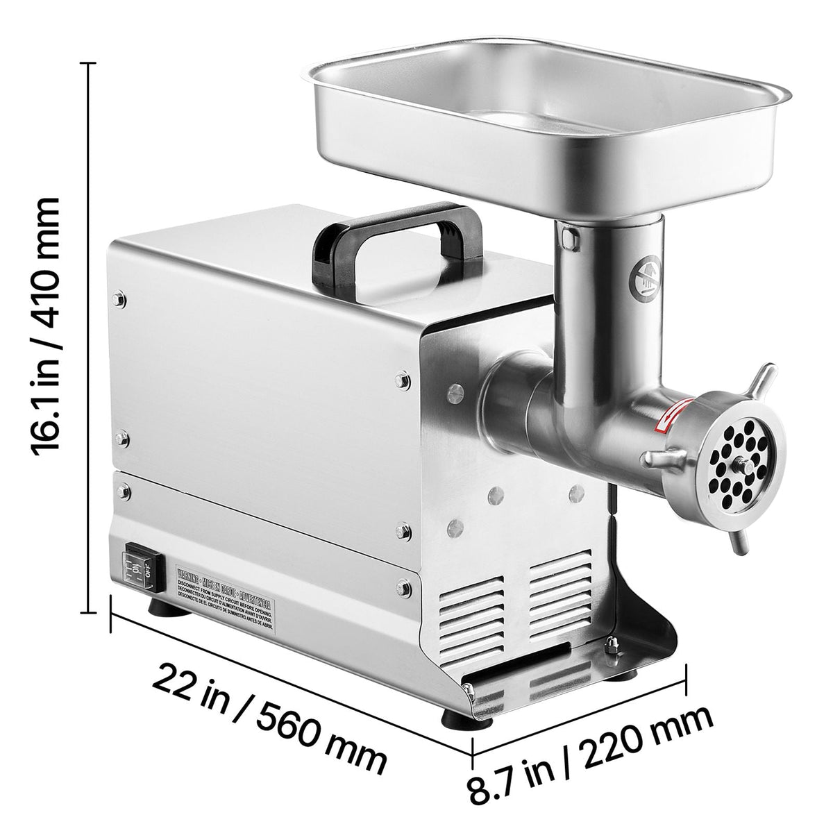 Meat Grinder, 11 Lbs/Min Capacity Electric Meat Grinders with Blade, Grinding Plate, Sausage Maker, Stainless Steel Commercial Meat Mincer for Kitchen Restaurant Butcher Store