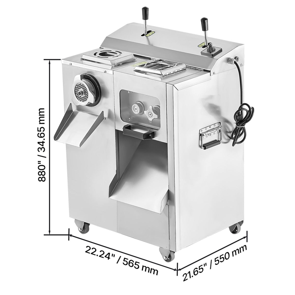 Meat Grinder, 14 Lbs/Min Electric Meat Grinder, Slicer, Sausage Stuffer with Blade, Grinding Plate, Sausage Maker, Stainless Steel Meat Mincer Cabinet for Slice Shred Dice, Restaurant Butcher