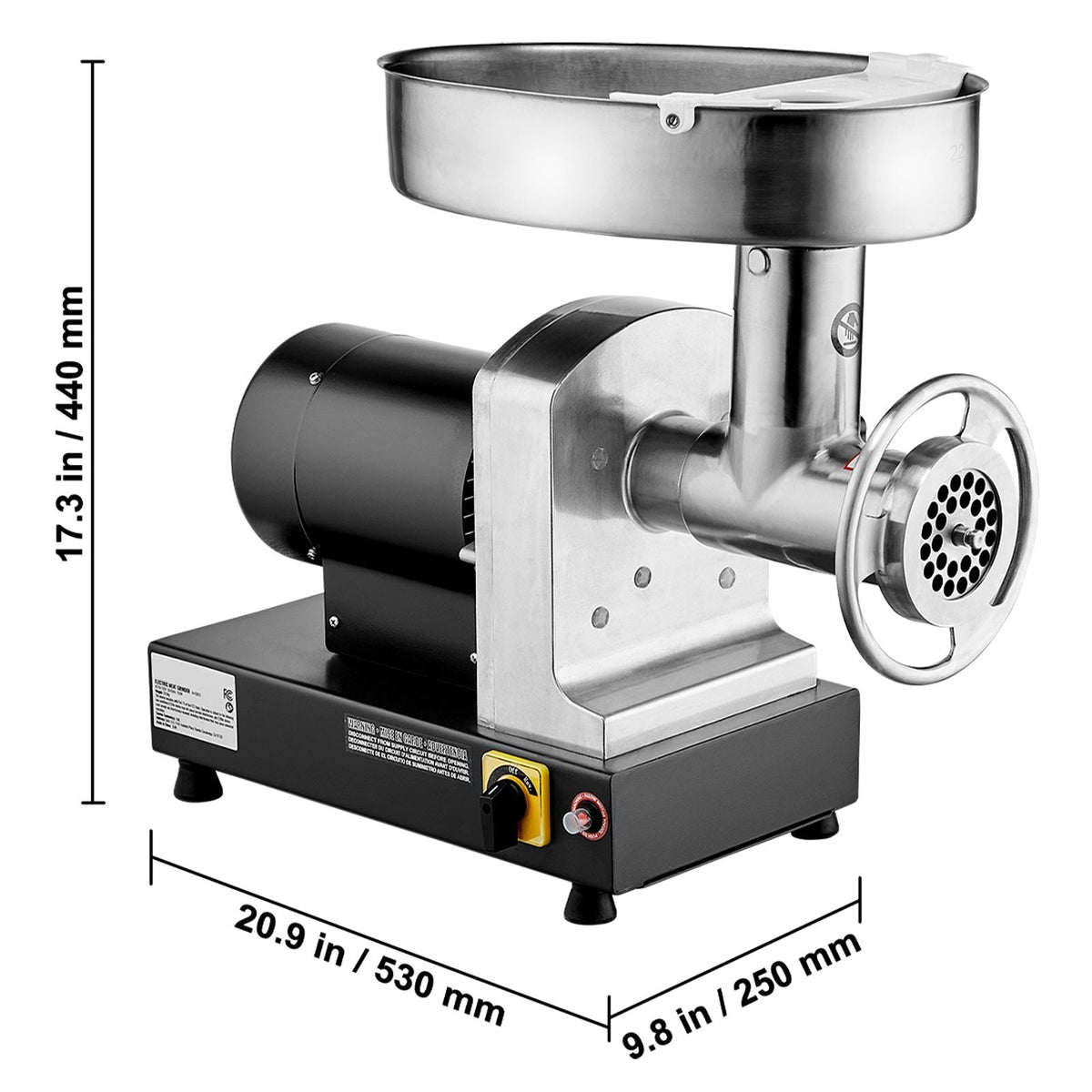 Meat Grinder, 6 Lbs/Min Capacity Electric Meat Grinders with Blade, Grinding Plate, Sausage Maker, Stainless Steel Commercial Meat Mincer for Kitchen Restaurant Butcher Store